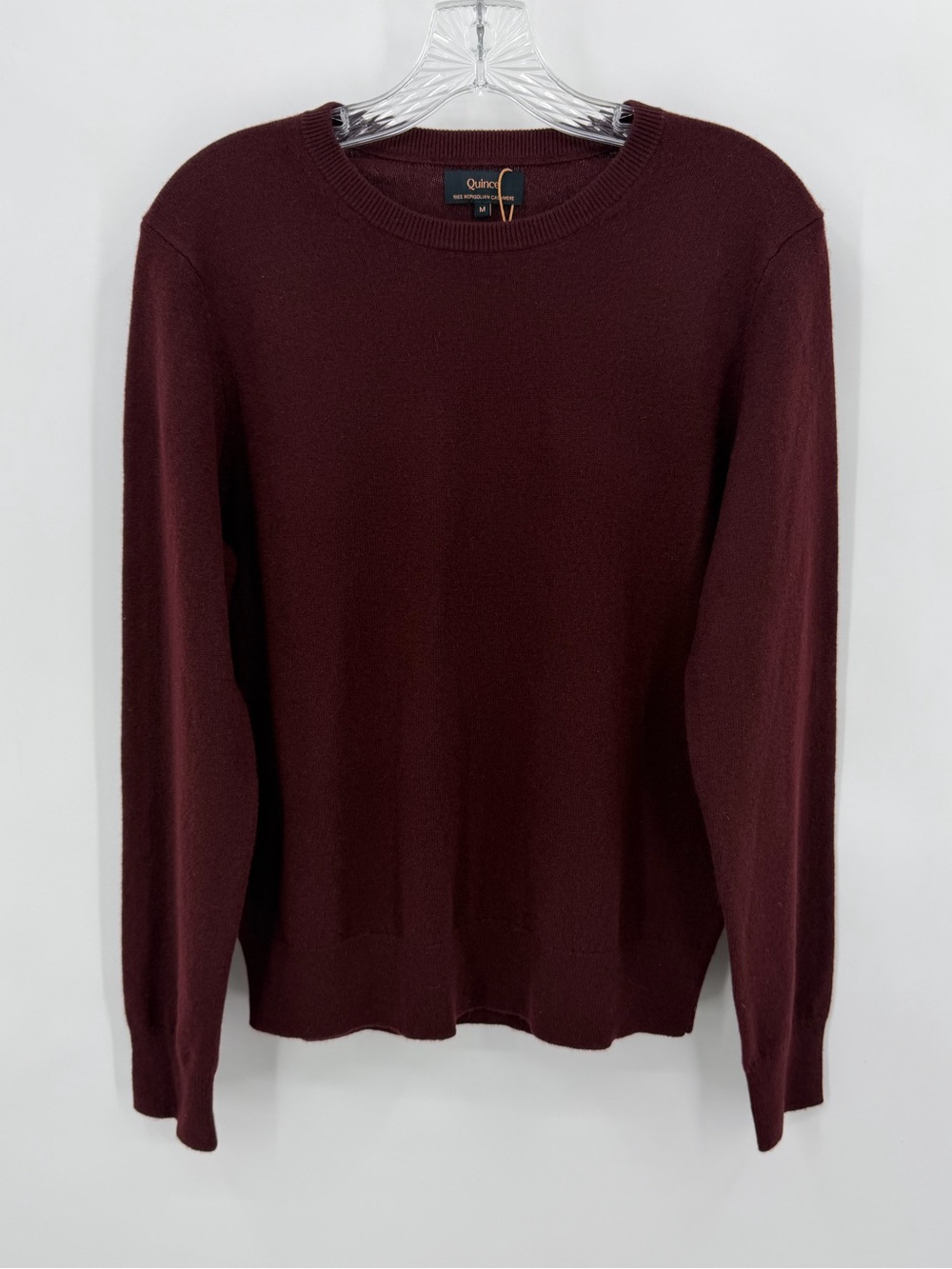 Quince NWT Mongolian Crewneck Sweater Cashmere Rich Burgundy Size M